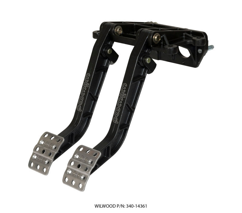 Wilwood Adjustable-Tandem Dual Pedal - Brake / Clutch - Fwd. Swing Mount - 7.0:1 - Black E-Coat-LTW Motorsports