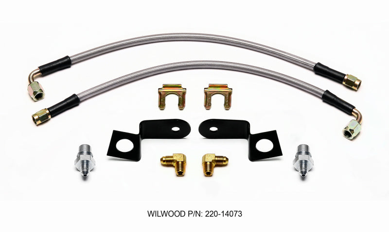 Wilwood Flexline Kit 14 inch -3 M10-1.5 IF 1/8 NPT 90 Degree main image 1