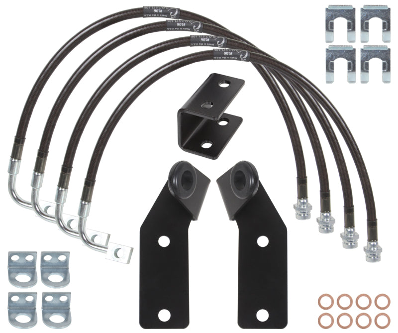 Carli 07-17 Jeep Wrangler Extended Brake Lines Guides And E-Brake Drop Bracket-LTW Motorsports