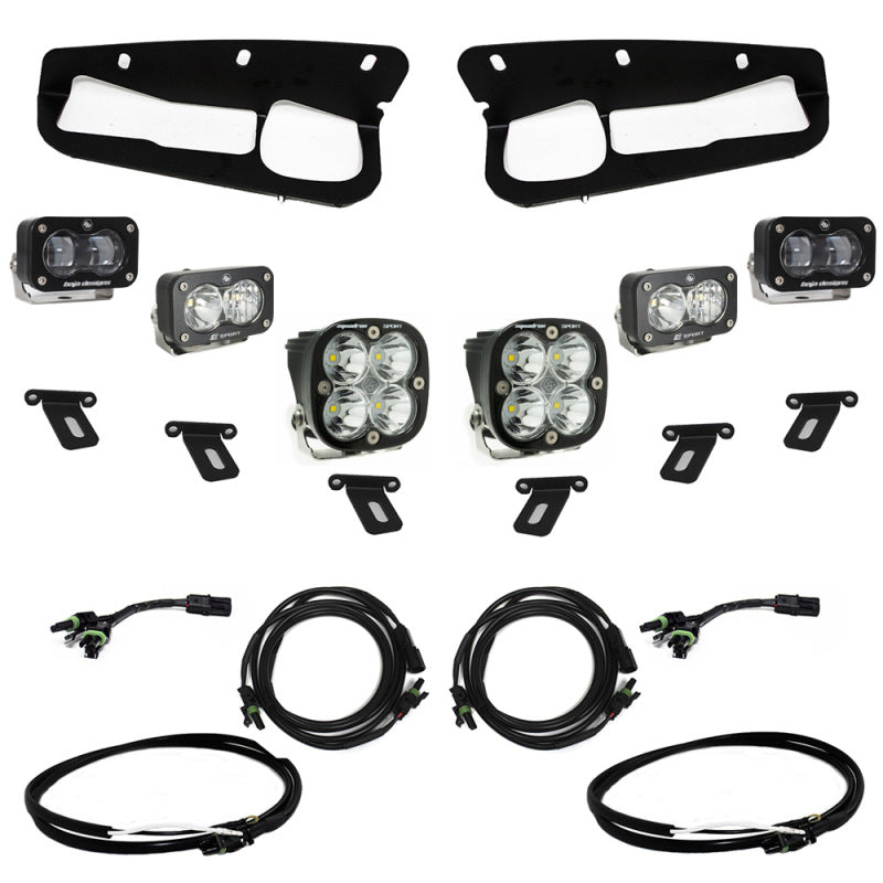 Baja Designs 21-22 Ford Bronco w/Steel Bumper S2 SAE Sportsmen Fog Pkt Light Kit w/Upfitter - Clear-LTW Motorsports