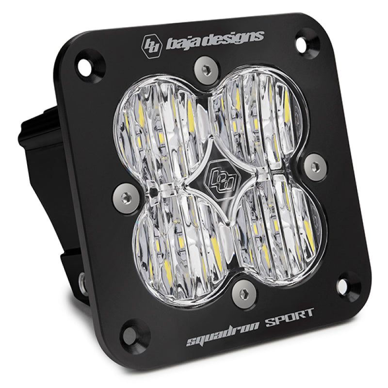 Baja Designs Squadron Sport Black Wide Cornering Pattern Flush Mount LED Light Pod - Clear-LTW Motorsports