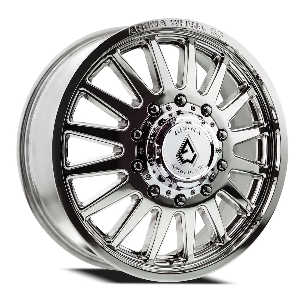 24x8.25 ARENA A110 DUALLY RIVAL FRONT MILLED AND POLISHED Wheel 8x200 (+105mm)