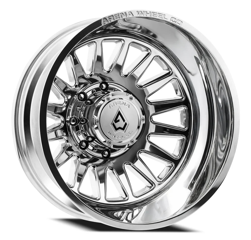 24x8.25 ARENA A110 DUALLY RIVAL REAR MILLED AND POLISHED Wheel 10x225 (-222mm)