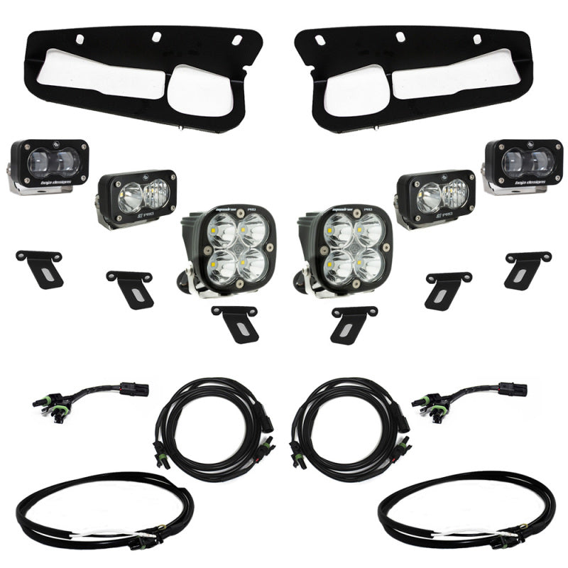 Baja Designs 21-22 Ford Bronco w/Steel Bumper S2 SAE Pro Fog Pocket Light Kit w/Upfitter - Clear-LTW Motorsports