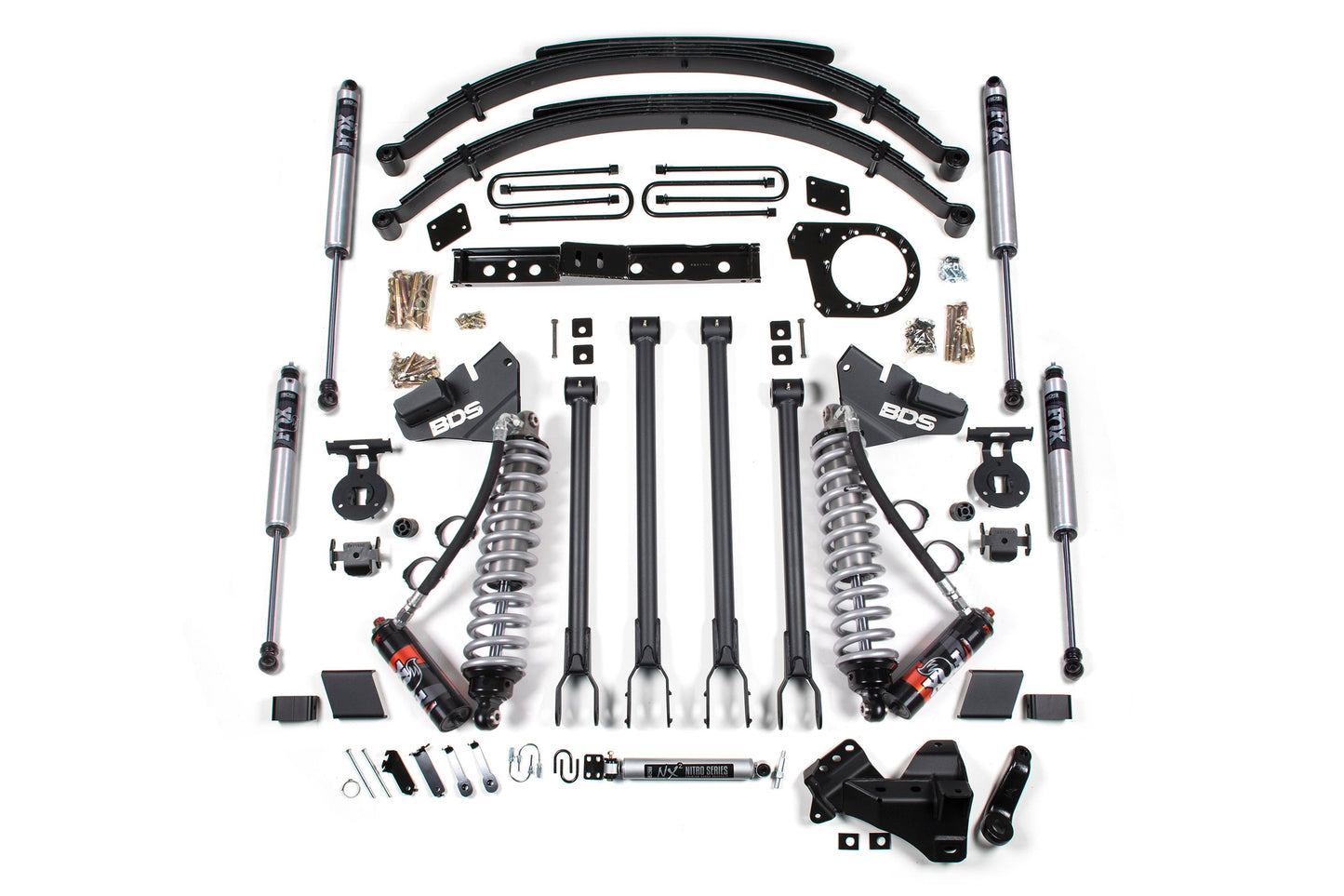 7 Inch Lift Kit W/ 4-Link | FOX 2.5 Performance Elite Coil-Over Conversion | Ford F250/F350 Super Duty (20-22) 4WD | Diesel