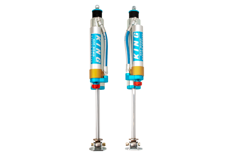 King Shocks 97-06 Jeep Wrangler TJ Front 2.5 Dia Piggy Hose Res Shock 3-5in Lift w/Adjuster (Pair)-LTW Motorsports