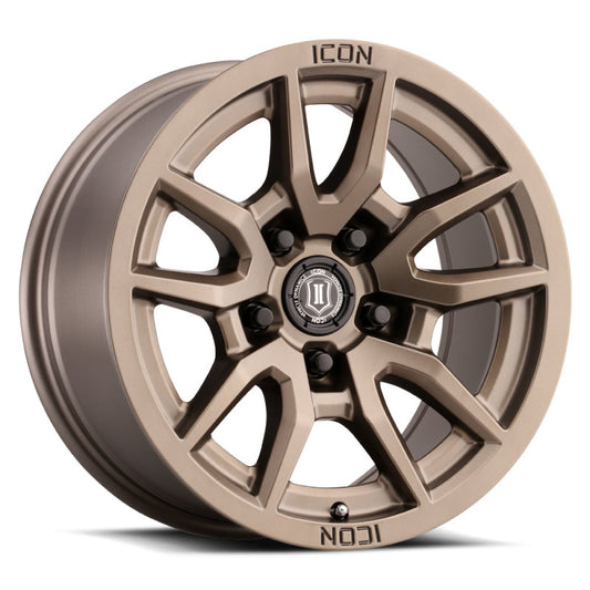 ICON Vector 5 17x8.5 5x5 -6mm Offset 4.5in BS 71.5mm Bore Bronze Wheel-LTW Motorsports