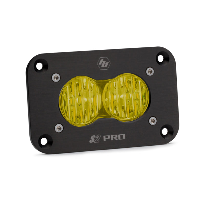 Baja Designs S2 Pro Wide Cornering Pattern Flush Mount LED Light - Amber-LTW Motorsports