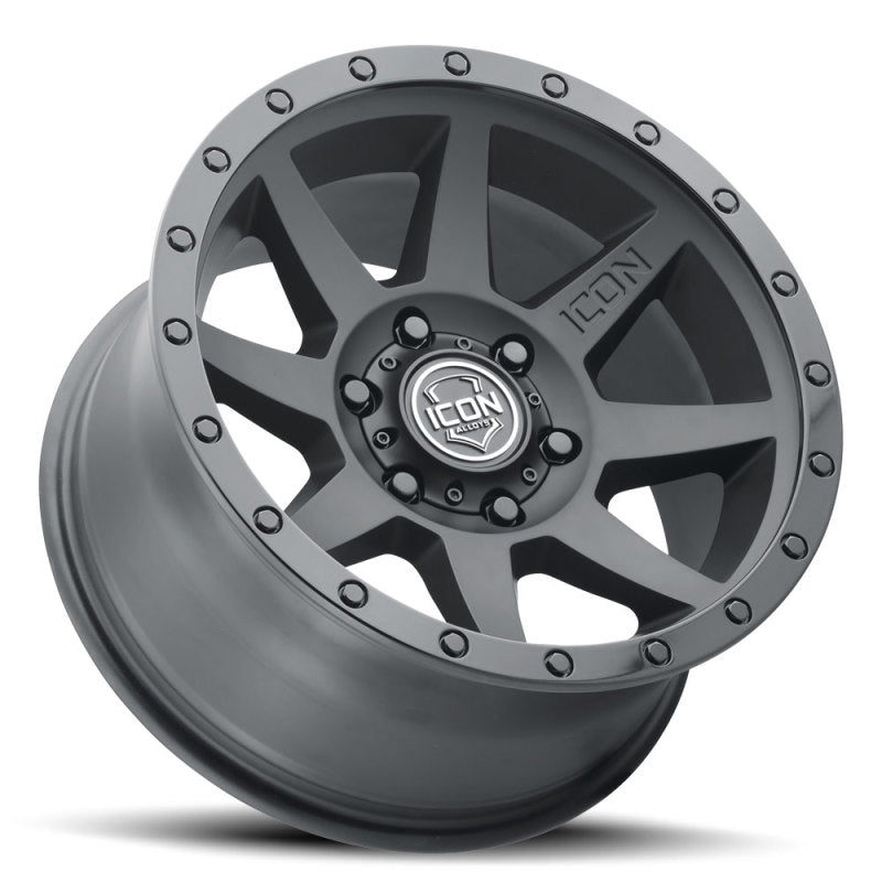 ICON Rebound 18x9 5x150 25mm Offset 6in BS 110.1mm Bore Double Black Wheel-LTW Motorsports