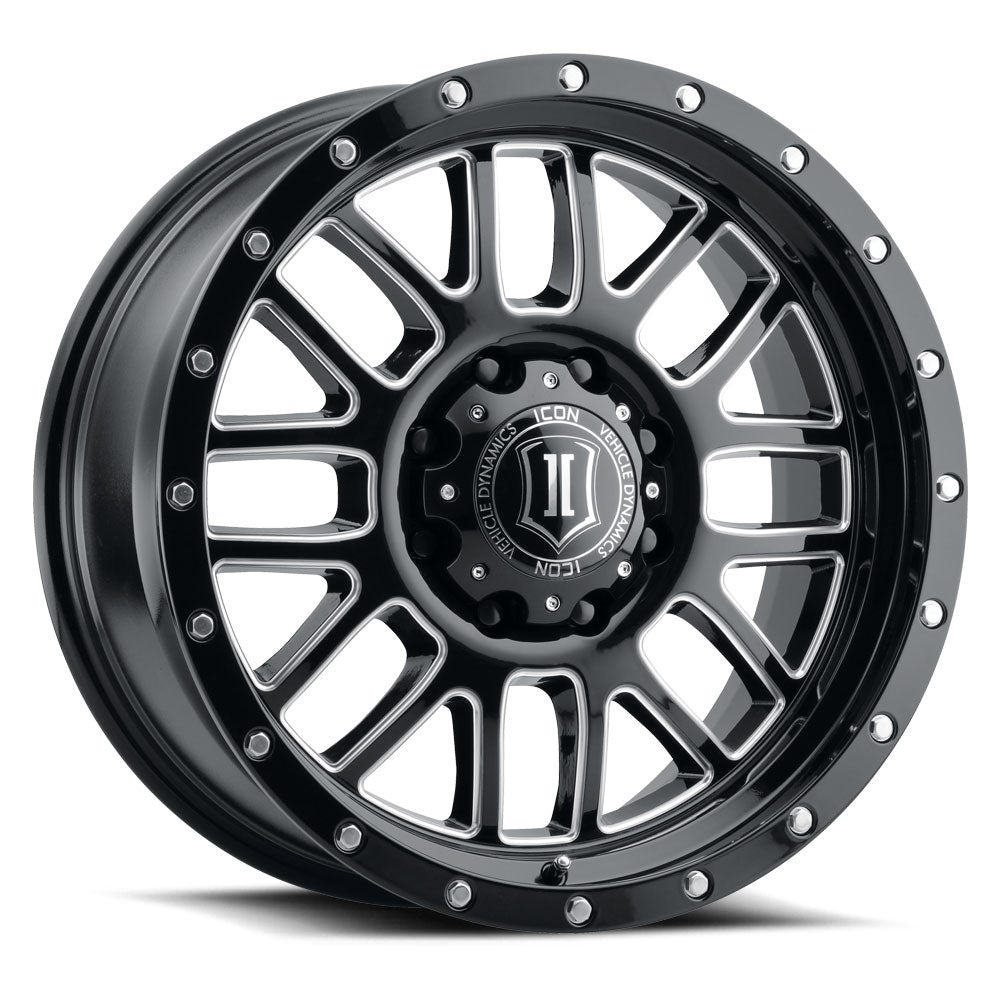 Alpha 20 X 9 Gloss Black W/ Milled Windows, ICON Alloys