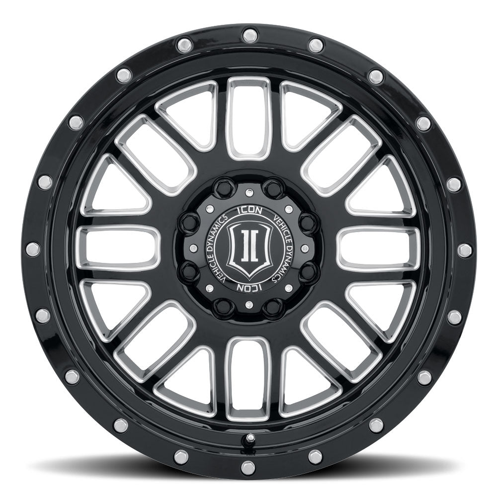 Alpha 20 X 9 Gloss Black W/ Milled Windows, ICON Alloys