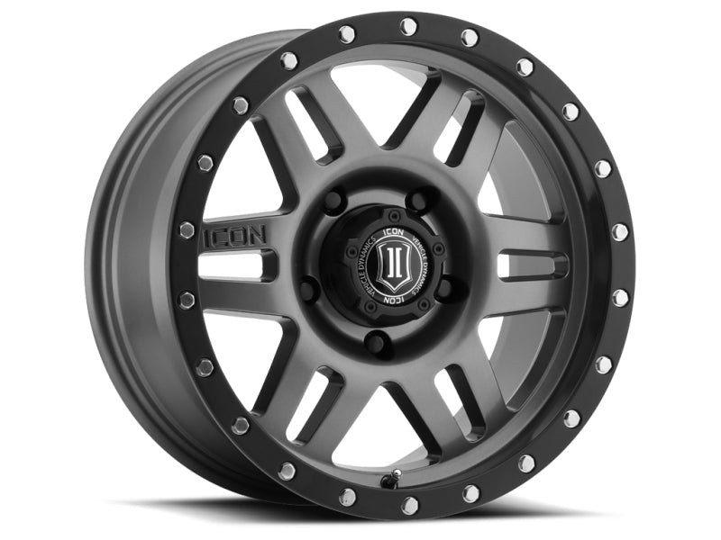 ICON Six Speed 17x8.5 6x5.5 0mm Offset 4.75in BS 108mm Bore Gun Metal Wheel-LTW Motorsports