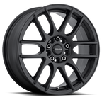 Aluminum Wheels 17x7.5 Mystique 141B Satin Black 40 Offset 4 on 100/4 on 108 Bolt Pattern 72.62 Bore Raceline