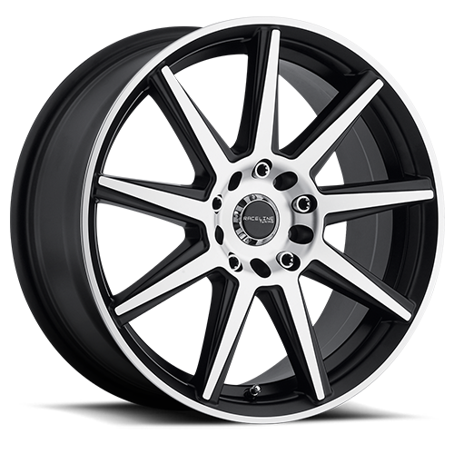 Aluminum Wheels 15x7 Storm 144M Satin Black Machined Spoke-Machined Outer Lip Raceline Wheels