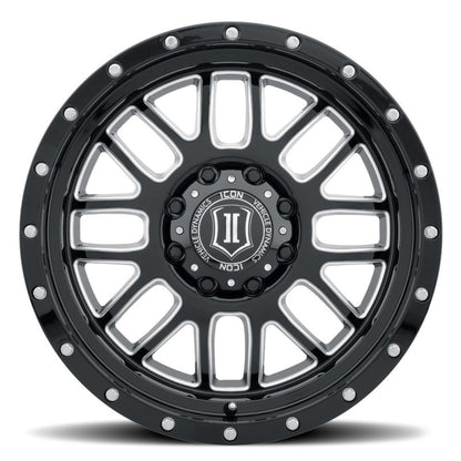 ICON Alpha 20x9 6x135 16mm Offset 5.625in BS Gloss Black Milled Spokes Wheel-LTW Motorsports
