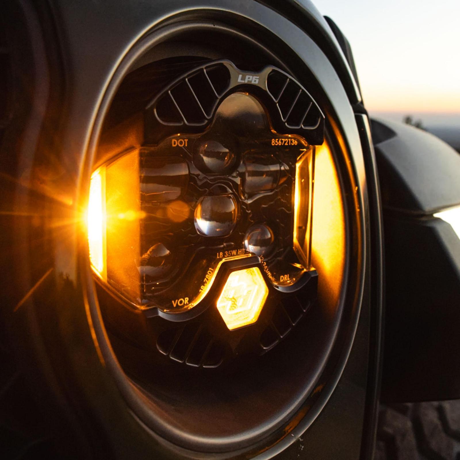 DOT LP6 LED Headlight Replacement Universal (Amber) Baja Designs