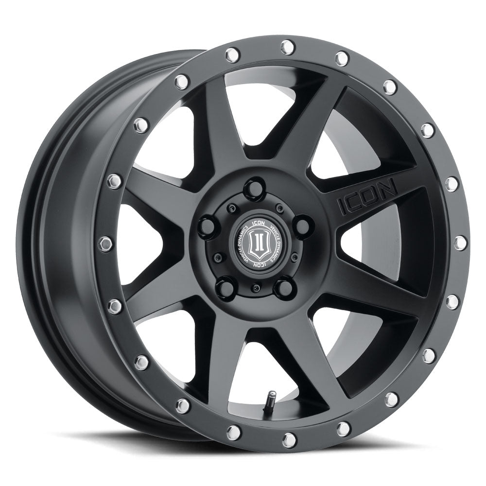 Rebound 17 X 8.5 Satin Black, ICON Alloys