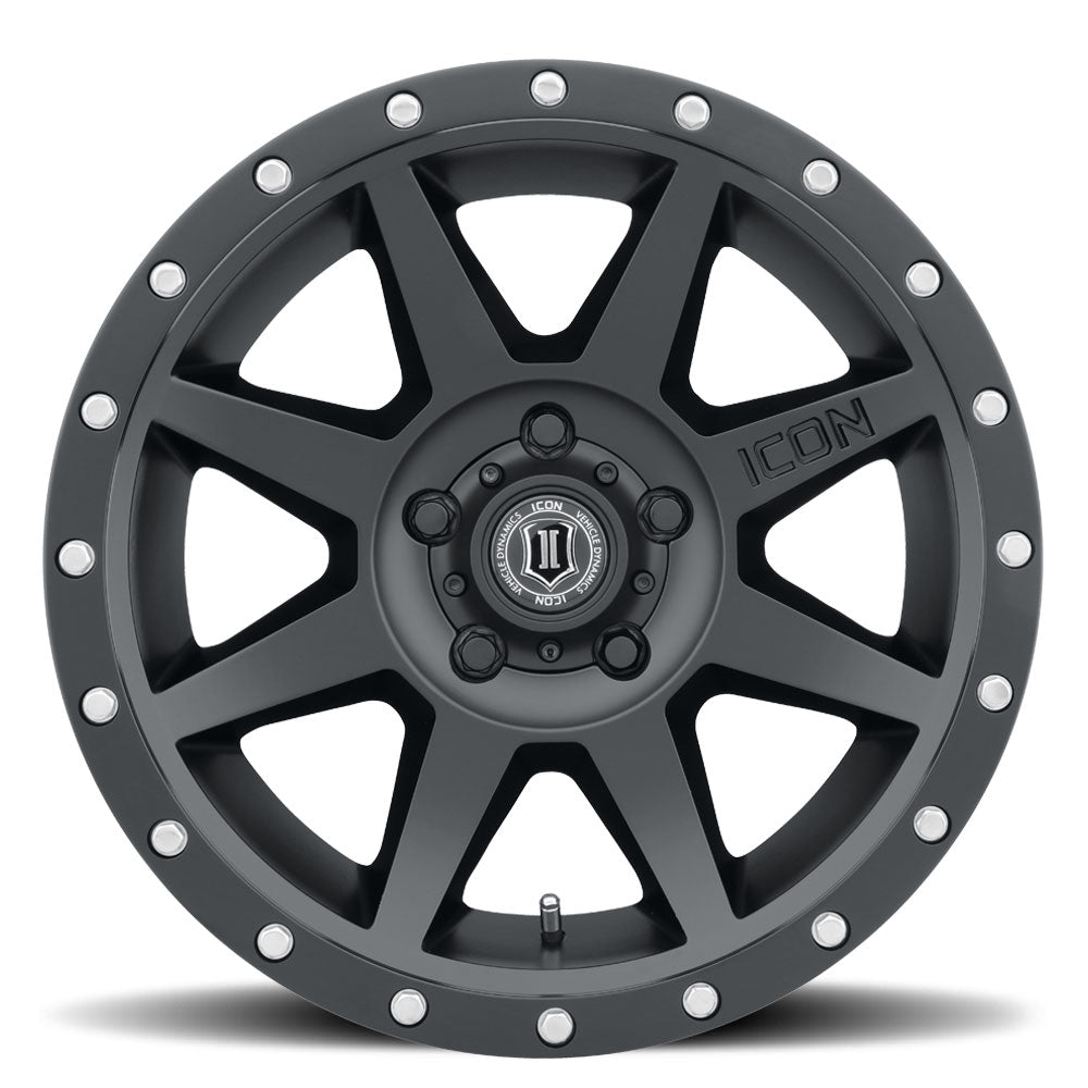 Rebound 17 X 8.5 Satin Black, ICON Alloys