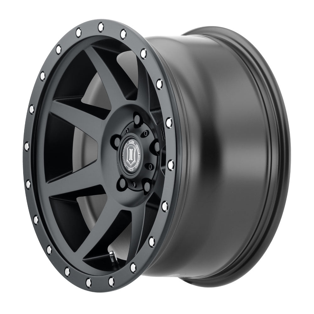 Rebound 17 X 8.5 Satin Black, ICON Alloys