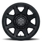 Rebound HD 17 X 8.5 / 8 X 170 6MM Offset 5 Inch Backspace Double Black, ICON Alloys
