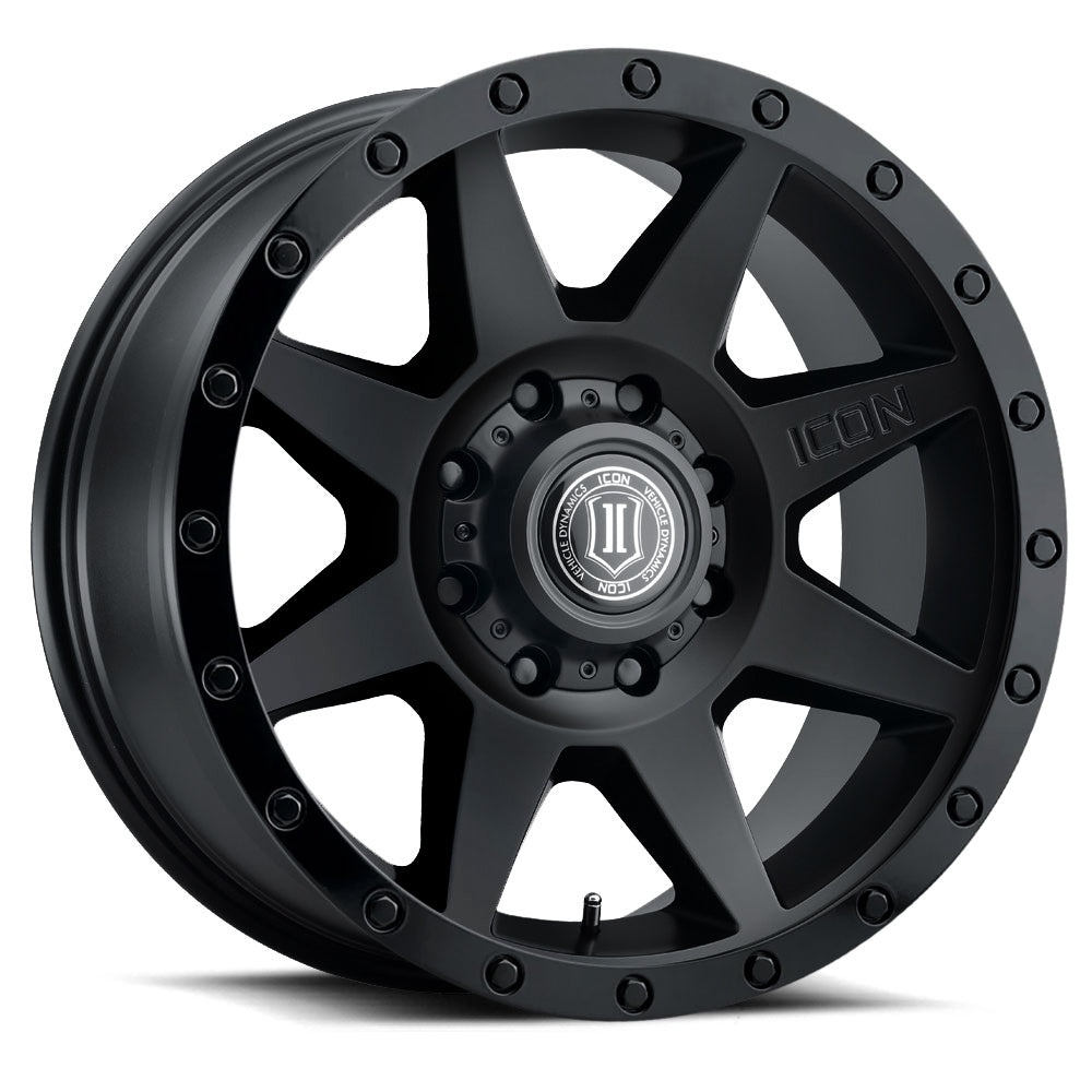 Rebound HD 18 X 9 / 8 X 180 12MM Offset 5.5 Inch Back Space Double Black, ICON Alloys