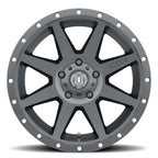 Rebound 20 X 9 / 5X150 / 16MM / 5.625 Inch Back Space Satin Black, ICON Alloys