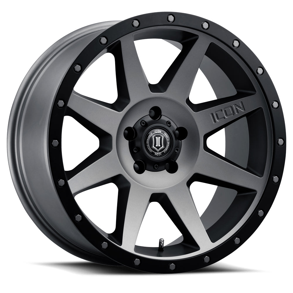 Rebound 20 X 9 / 6 X 5.5 16MM Offset 5.625 Inch Back Space Titanium, ICON Alloys
