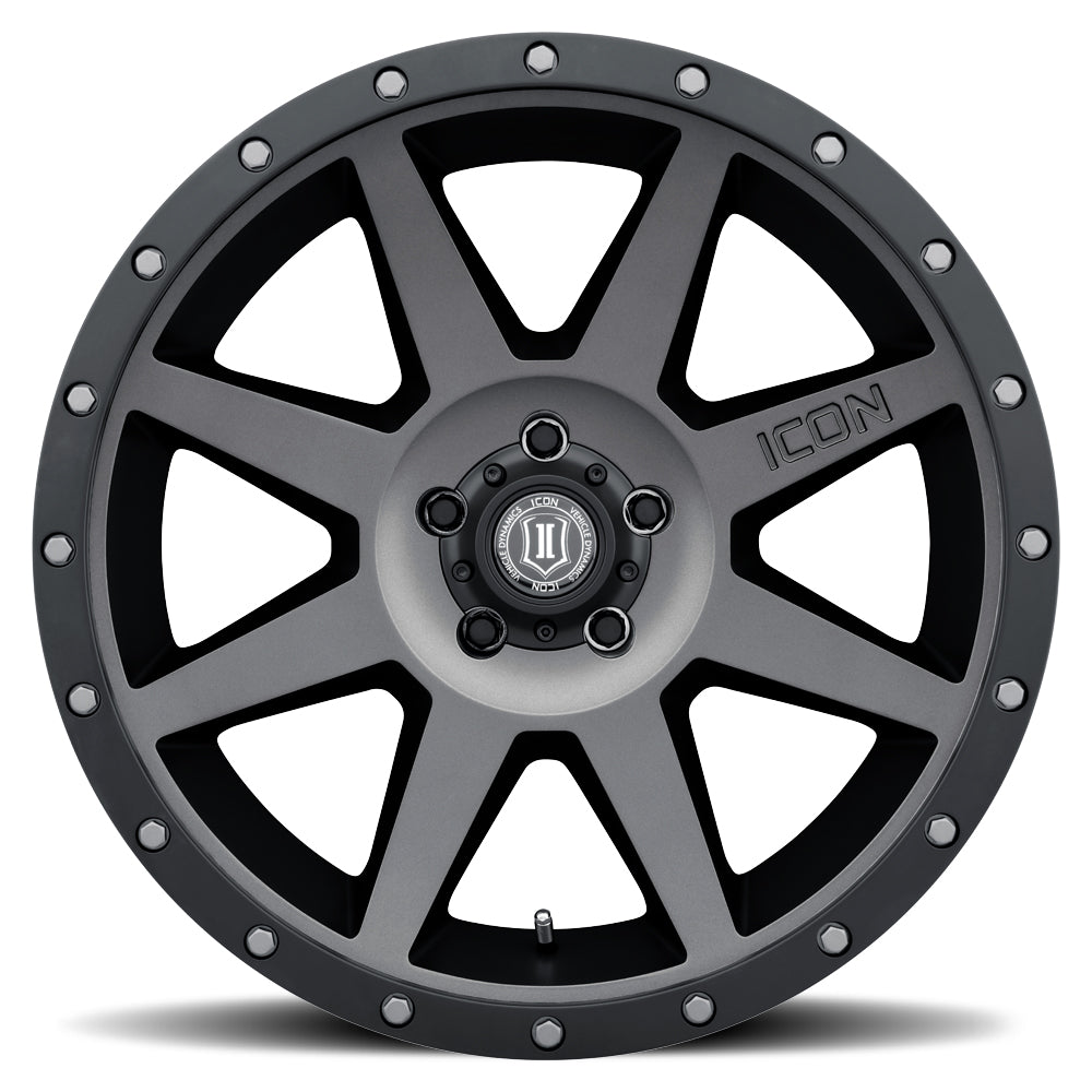 Rebound 20 X 9 / 6 X 5.5 16MM Offset 5.625 Inch Back Space Titanium, ICON Alloys