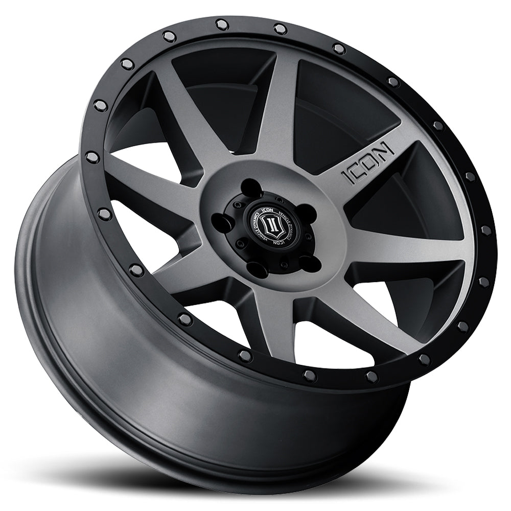 Rebound 20 X 9 / 6 X 5.5 16MM Offset 5.625 Inch Back Space Titanium, ICON Alloys