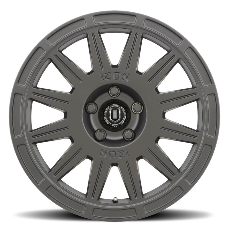 ICON Ricochet 17x8 5x100 38mm Offset 6in BS Satin Black Wheel-LTW Motorsports