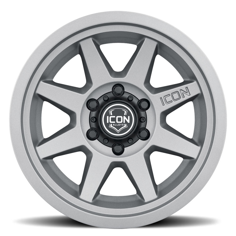 Rebound Six 17 X 8.5 / 6 X 5.5 25MM Offset 5.75 Inch Back Space Charcoal, ICON Alloys