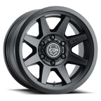 Rebound Six 17 X 8.5 / 6 X 5.5 25MM Offset 5.75 Inch Back Space Satin Black, ICON Alloys