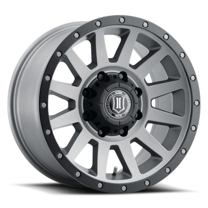 ICON Compression HD 18x9 8x6.5 12mm Offset 5.5in BS Titanium Wheel-LTW Motorsports