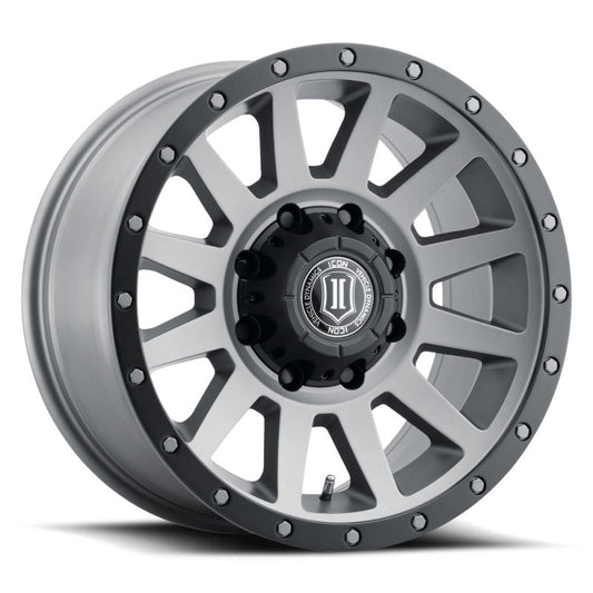 ICON Compression HD 18x9 8x6.5 12mm Offset 5.5in BS Titanium Wheel-LTW Motorsports