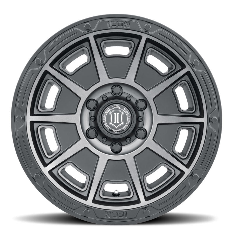 ICON Victory 17x8.5 6x120 0mm Offset 4.75in BS Smoked Satin Black Tint Wheel-LTW Motorsports