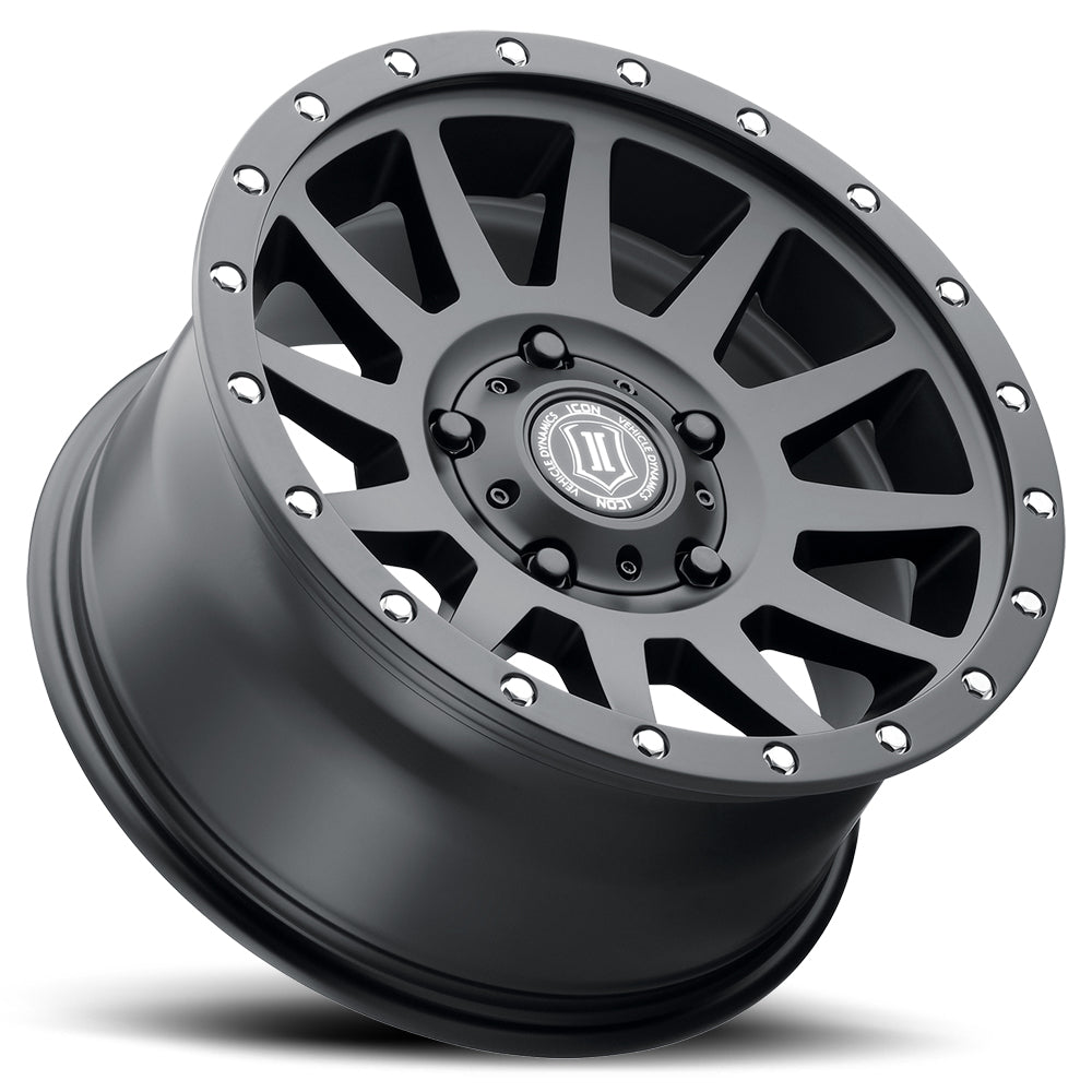 Compression 17 X 8.5 Satin Black, ICON Alloys