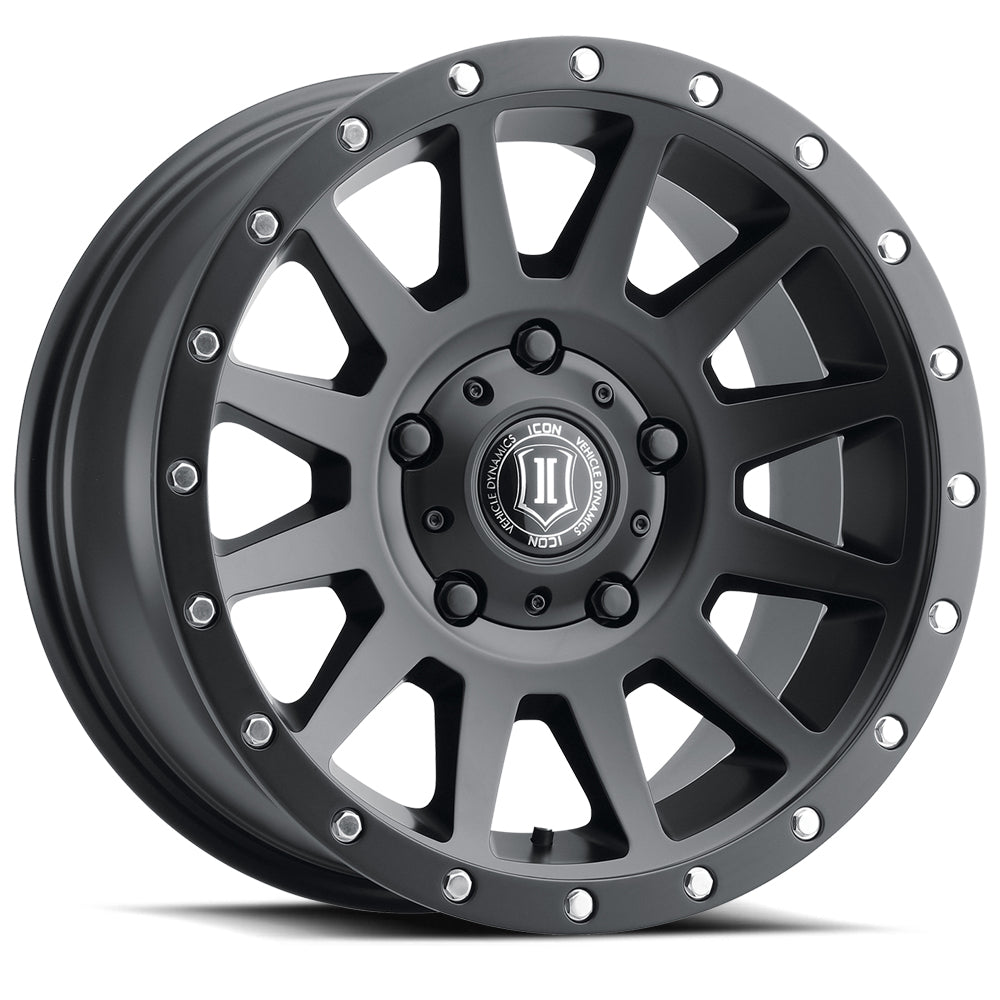 Compression 17 X 8.5 Satin Black, ICON Alloys