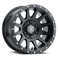 Compression 17 X 8.5 / 5 X 5 / -6MM / 4.5 Inch Back Space Satin Black, ICON Alloys