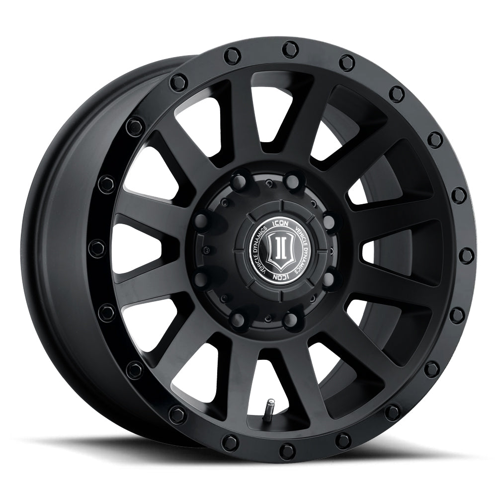 Compression HD 18 X 9 / 8 X 170 6MM Offset 5.25 Inch Backspace Double Black, ICON Alloys