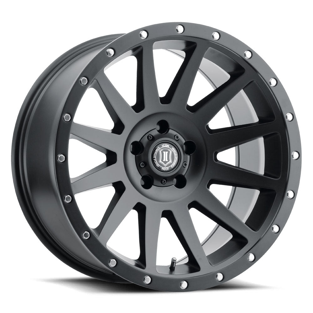 Compression 20 X 10 / 6 X 135 / -19MM / 4.75 Inch Back Space Satin Black, ICON Alloys