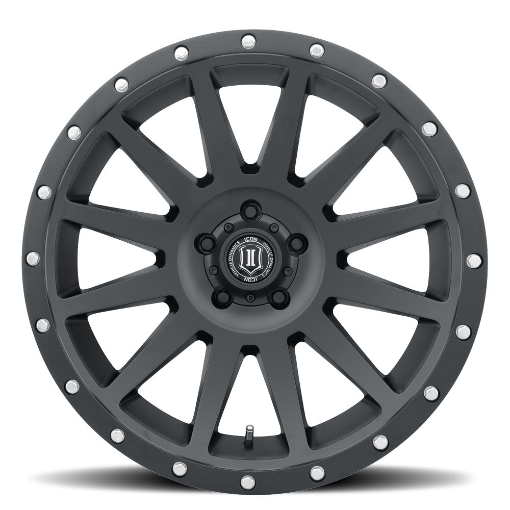 Compression 20 X 10 / 6 X 135 / -19MM / 4.75 Inch Back Space Satin Black, ICON Alloys