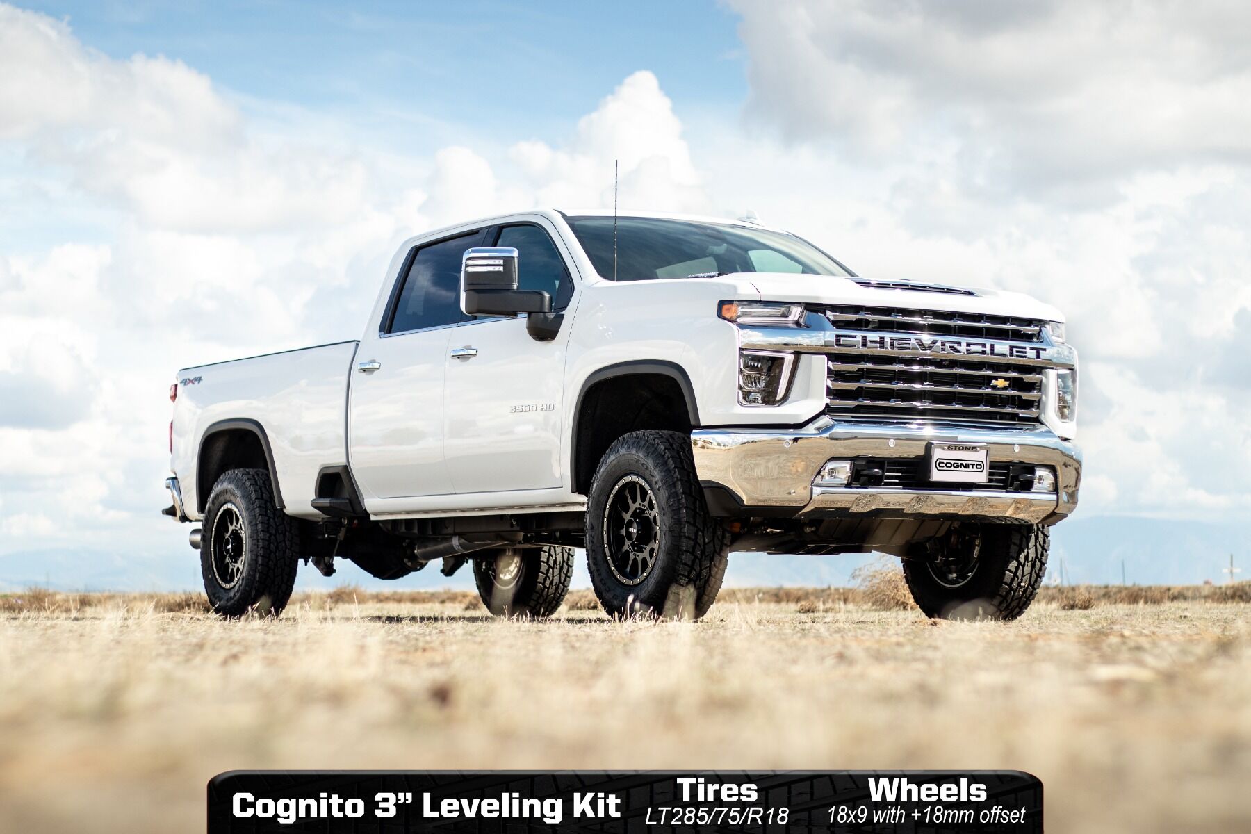 3-Inch Elite Leveling Kit with Elka 2.5 Reservoir shocks for 2020-2024 Silverado/Sierra 2500/3500 2WD/4WD Trucks Cognito