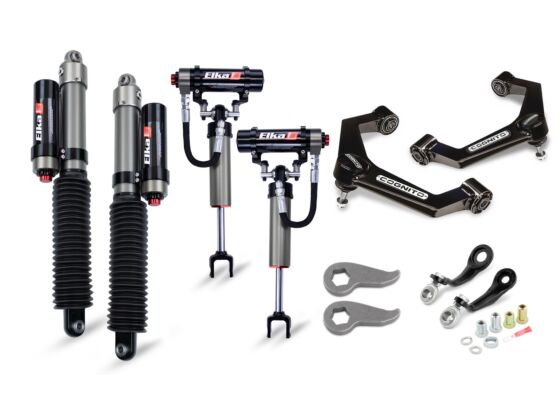 3-Inch Elite Leveling Kit with Elka 2.5 Reservoir shocks for 2020-2024 Silverado/Sierra 2500/3500 2WD/4WD Trucks Cognito