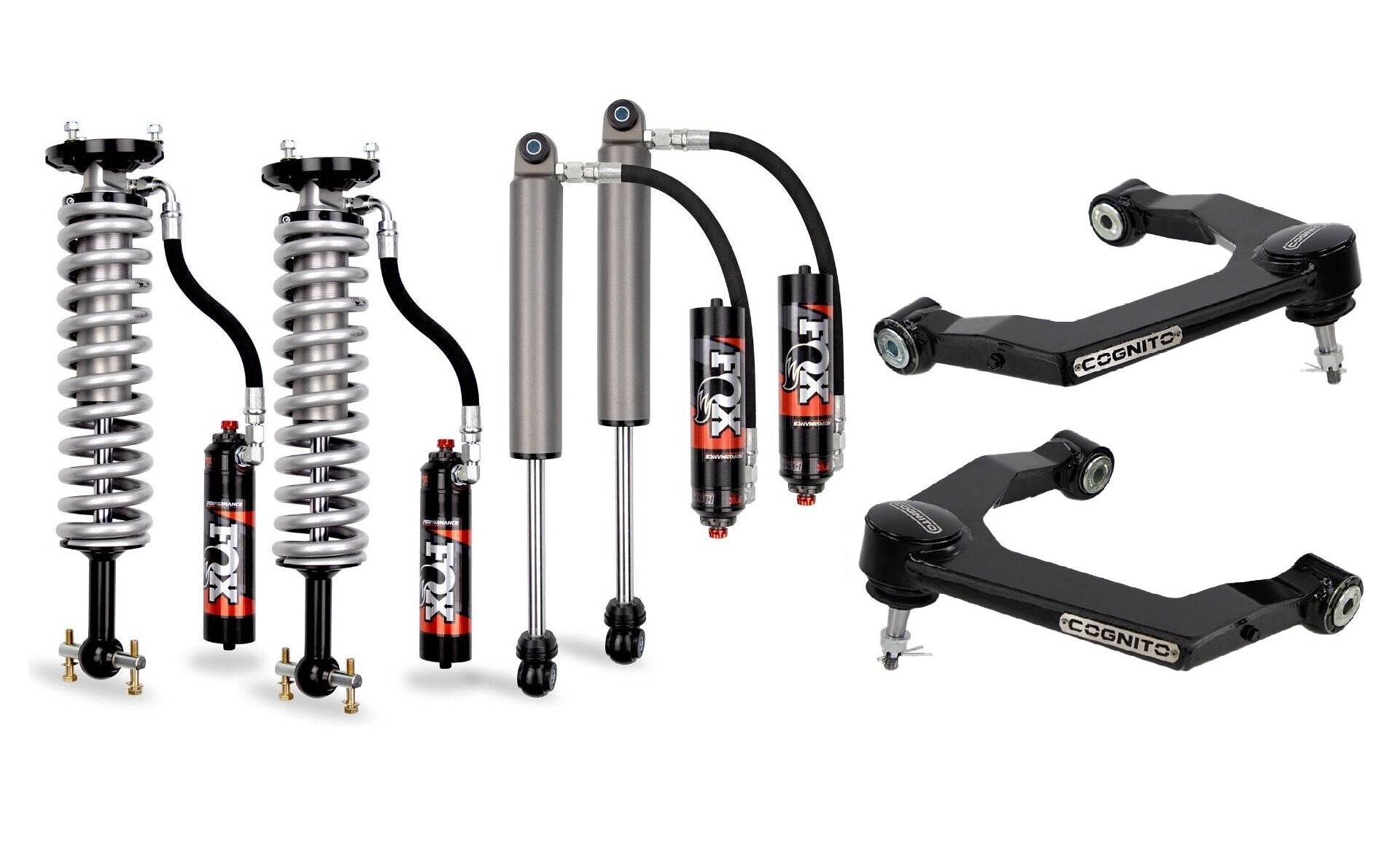 1-Inch Elite Ball Joint Leveling Kit with Fox 2.5 Elite Performance Series Shocks for 2019-2025 Chevy Trail Boss/ZR2 & GMC AT4/AT4X 1500 2WD/4WD Cognito