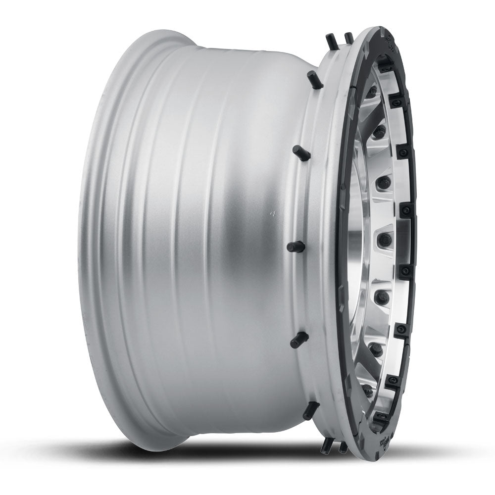 Hammer Pro 17 X 8.5 / 6 X 135 6MM Offset 5 Inch Back Space Silver Machined W/ Black Ring, ICON Alloys