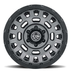 Hammer Pro 17 X 8.5 / 6 X 5.5 25MM Offset 5.75 Inch Back Space Charcoal W/ Black Ring, ICON Alloys