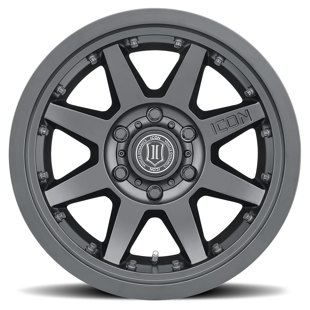 Rebound Pro 17 X 8.5 / 5X5 / -6MM / 4.5 Inch Back Space Satin Black, ICON Alloys