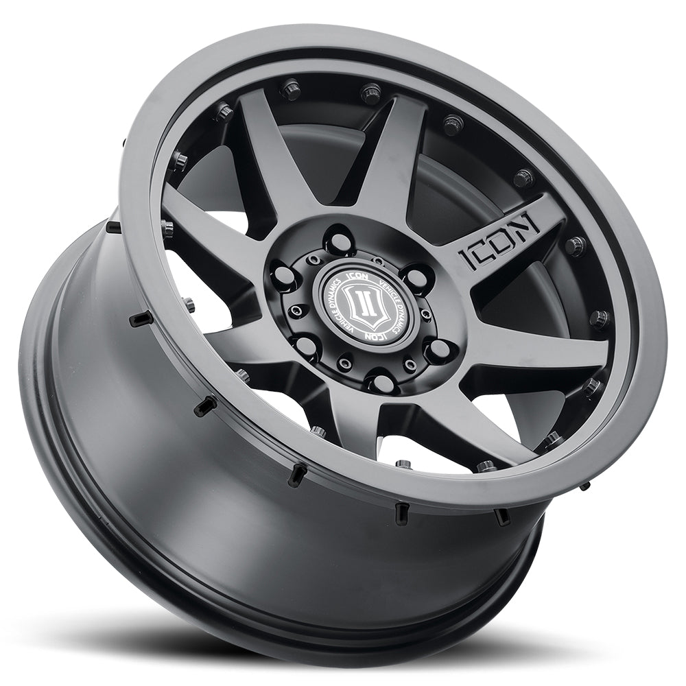 Rebound Pro 17 X 8.5 / 6X5.5 / 0MM / 4.75 Inch Back Space Satin Black, ICON Alloys