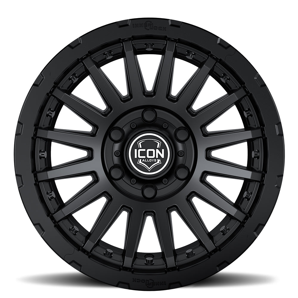 Rebound Pro 18 X 9 / 6 X 5.5 40MM Offset 6.6 Inch Back Space Satin Black, ICON Alloys