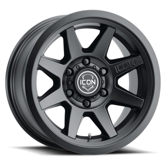 ICON Rebound 17x8.5 6x5.5 0mm Offset 4.75in BS 106.1mm Bore Satin Black Wheel-LTW Motorsports